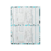 Aquamarin Polka Dot 5-1 Food Journal Notizblock (Rotiert)