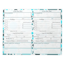 Aquamarin Polka Dot 5-1 Food Journal Notizblock