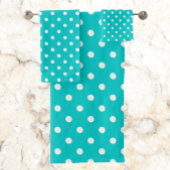 Aquamarin Polka Dot Badhandtuch Set