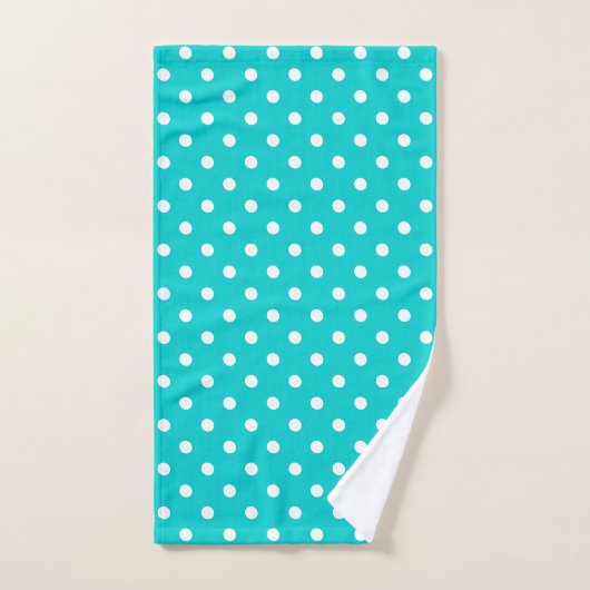 Aquamarin Polka Dot Badhandtuch Set (Handtuch)