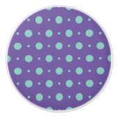 Aquamarin Polka Dot Keramik Knob - Spielender Pop Keramikknauf (Vorderseite)