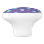 Aquamarin Polka Dot Keramik Knob - Spielender Pop Keramikknauf (Seitenansicht)