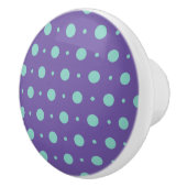 Aquamarin Polka Dot Keramik Knob - Spielender Pop Keramikknauf (Rechts)