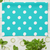 Aquamarin Polka Dot Küchentuch (Gefaltet)