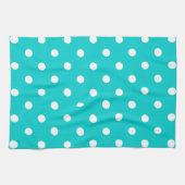 Aquamarin Polka Dot Küchentuch (Horizontal)