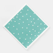 Aquamarin Polka Dot Muster Minimalistisch Serviette (Ecke)
