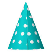 Aquamarin Polka Dot Partyhütchen (Rückseite)