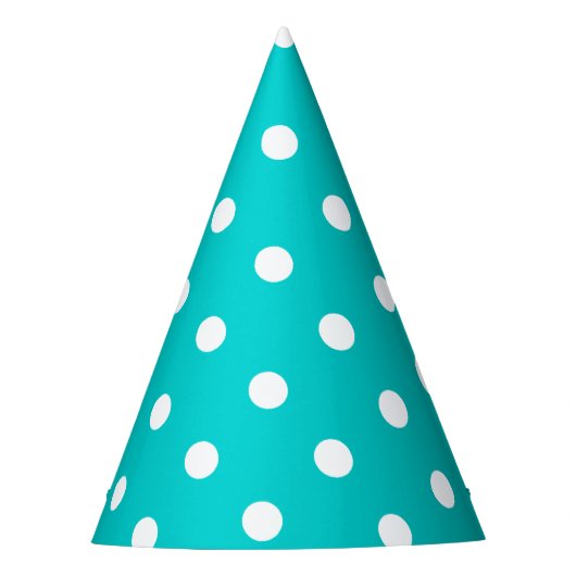 Aquamarin Polka Dot Partyhütchen (Vorderseite)