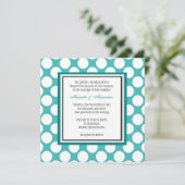 Aquamarin Polka Dot Wedding Einladung (Stehend Vorderseite)