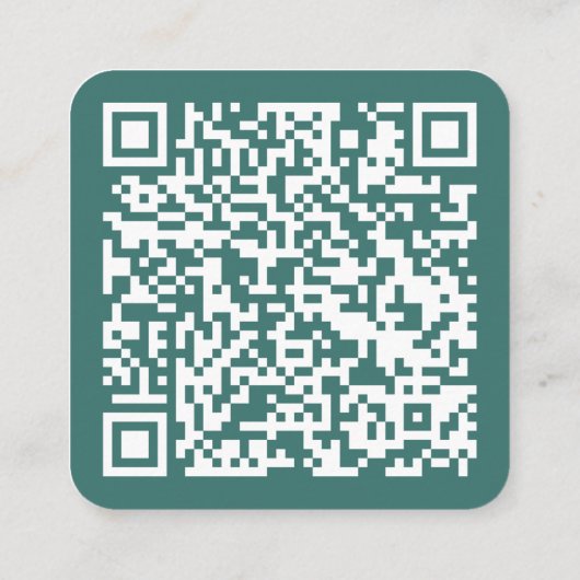 Aquamarin | QR Code Social Media Hallo Quadratische Visitenkarte (Rückseite)