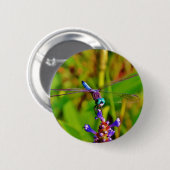 Aquamarin Rainbow Dragonfly Button (Vorne & Hinten)
