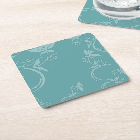 Aquamarin Rechteckiger Pappuntersetzer (angewinkelt)