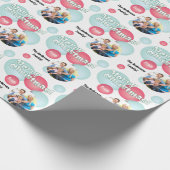 Aquamarin & Red Foto Weihnachtsbauble Geschenkpapier (Ecke)