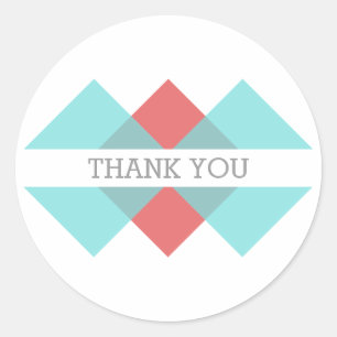 Aquamarin Red Geometric Triad Danke Stickers