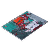 Aquamarin Red Gray Urban Texture Abstrakt Notebook Notizblock (Linke Seite)