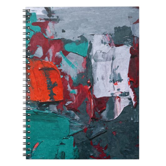 Aquamarin Red Gray Urban Texture Abstrakt Notebook Notizblock (Vorderseite)