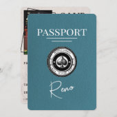 Aquamarin Reno Passport Save the Date (Vorne/Hinten)