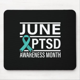 Aquamarin Ribbon June Ptsd Aufklärungsmonat Mousepad