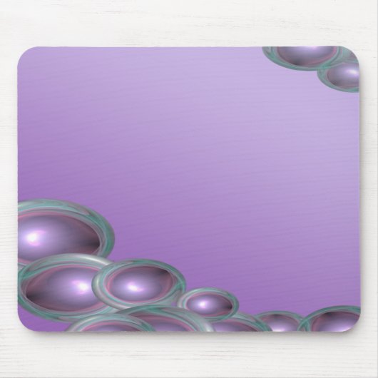 Aquamarin Ringed Lila Bubble Abstrakt Mousepad (Vorne)