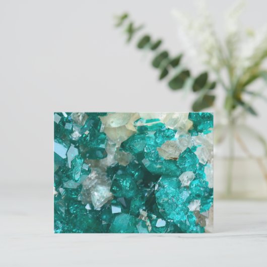 Aquamarin Rock Candy Quartz Postkarte (Stehend Vorderseite)