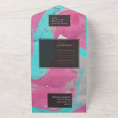 Aquamarin rosa Abstrakt in einer Einladung (Außenbereich)