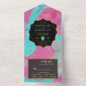 Aquamarin rosa Abstrakt in einer Einladung (Innen Boden)