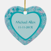 Aquamarin rosa Abstrakte Kunstfoto Vorlage Keramikornament (Hinten)