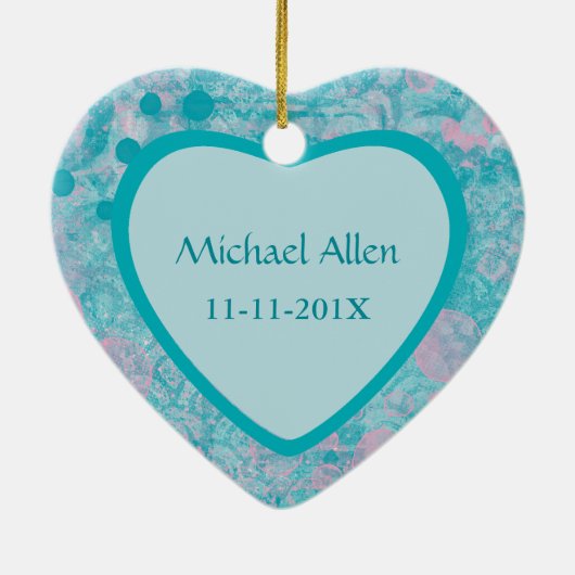 Aquamarin rosa Abstrakte Kunstfoto Vorlage Keramikornament (Hinten)