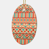 Aquamarin rosa Abstraktes Geo Aztec Tribal Print M Keramikornament (Links)
