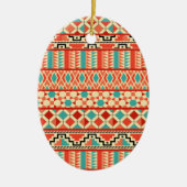 Aquamarin rosa Abstraktes Geo Aztec Tribal Print M Keramikornament (Vorne)
