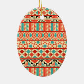 Aquamarin rosa Abstraktes Geo Aztec Tribal Print M Keramikornament (Hinten)