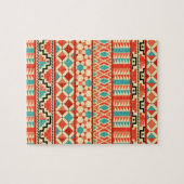Aquamarin rosa Abstraktes Geo Aztec Tribal Print M Puzzle (Horizontal)