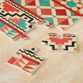 Aquamarin rosa Abstraktes Geo Aztec Tribal Print M Puzzle (Seite)
