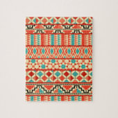 Aquamarin rosa Abstraktes Geo Aztec Tribal Print M Puzzle (Vertikal)
