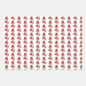 Aquamarin, rosa, blaue Schneemannsheihen Geschenkpapier Set (Vorderseite 3)