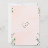 Aquamarin rosa Elegante Wasserfarben Einladung (Rückseite)