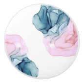 Aquamarin & rosa Ethereal Inky Fantasy Trendy Glam Keramikknauf (Vorderseite)