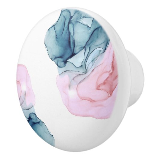 Aquamarin & rosa Ethereal Inky Fantasy Trendy Glam Keramikknauf (Rechts)