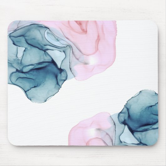 Aquamarin & rosa Ethereal Inky Fantasy Trendy Glam Mousepad (Vorne)