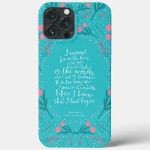 Aquamarin & rosa Floral Jane Austen Pride and Prej Case-Mate iPhone Hülle
