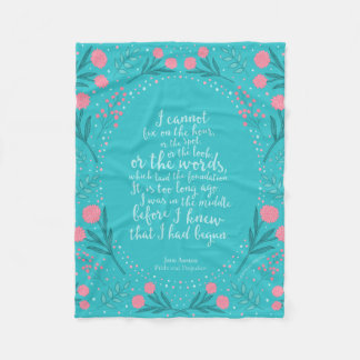 Aquamarin & rosa Floral Jane Austen Pride and Prej Fleecedecke