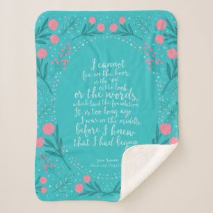 Aquamarin & rosa Floral Jane Austen Pride and Prej Sherpadecke