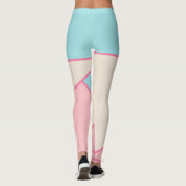 Aquamarin Rosa, gelb, pastellfarben Leggings (Rückseite)