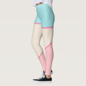 Aquamarin Rosa, gelb, pastellfarben Leggings (Links)