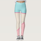 Aquamarin Rosa, gelb, pastellfarben Leggings (Vorderseite)