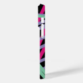 Aquamarin rosa Lila 80er Festivals Muster Multicol Case-Mate iPhone Hülle (Rückseite / Links)