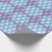 Aquamarin-rosa-Petrischale Geschenkpapier (Ecke)