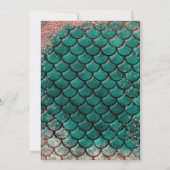 Aquamarin & rosa Rose Gold Glitzer Mermaid Sweet 1 Einladung (Rückseite)