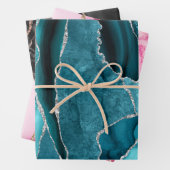 aquamarin-rosa-schwarzes Age Geschenkpapier Set (Beispiel)
