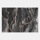 aquamarin-rosa-schwarzes Age Geschenkpapier Set (Vorderseite 3)